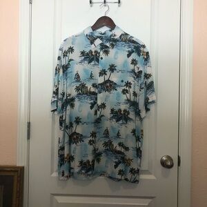 Men's Campia Hawaiian Blue Tropical Print Shirt
